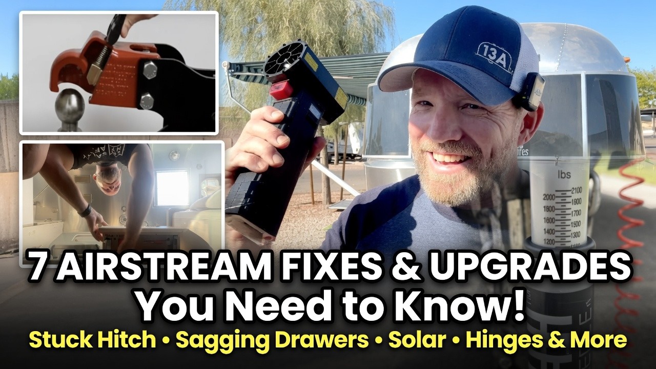 🤯 7 Airstream FIXES & UPGRADES You Need to Know! (Closet Hinges, Sagging Drawers, Solar, & More!)