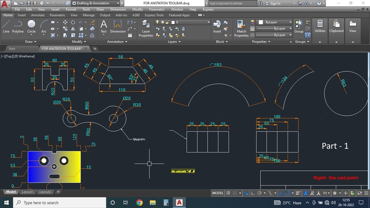How to add Dimensions in AutoCAD || AutoCAD Drawing with dimensions for Beginners in Hindi |