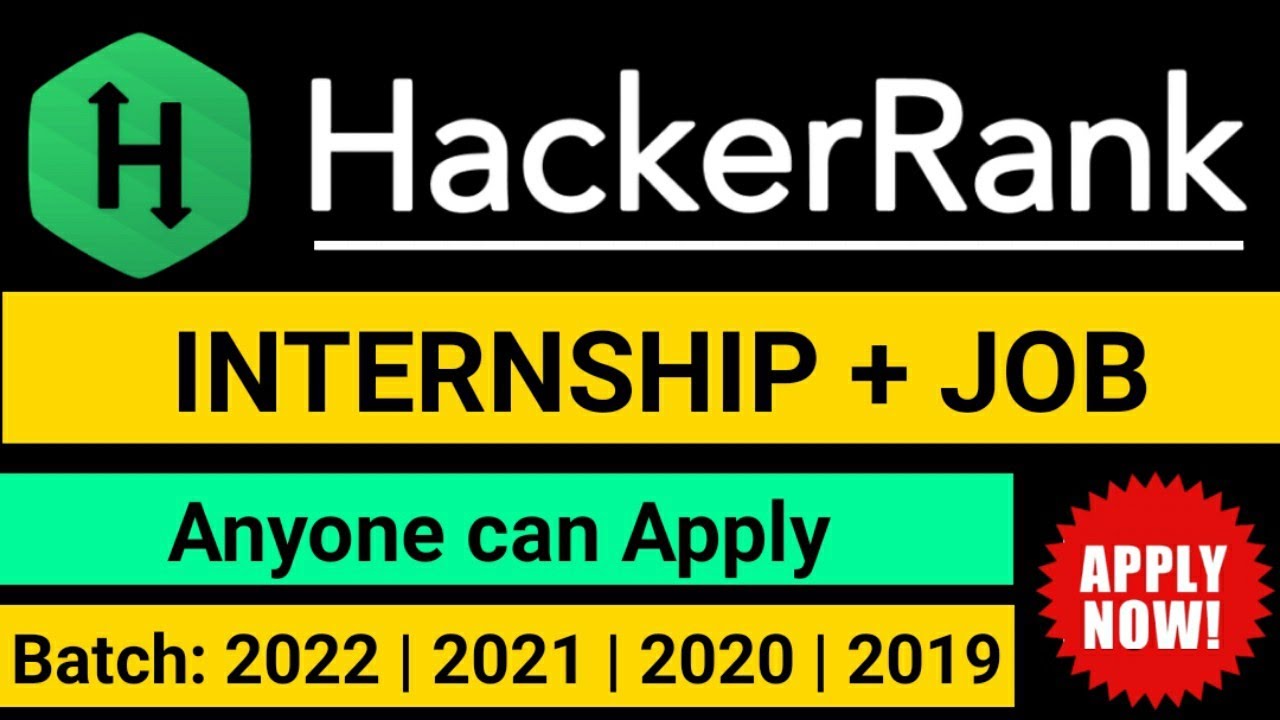 HackerRank full time Internship + Job Opportunities | Winter Internship | Any Candidate can Apply