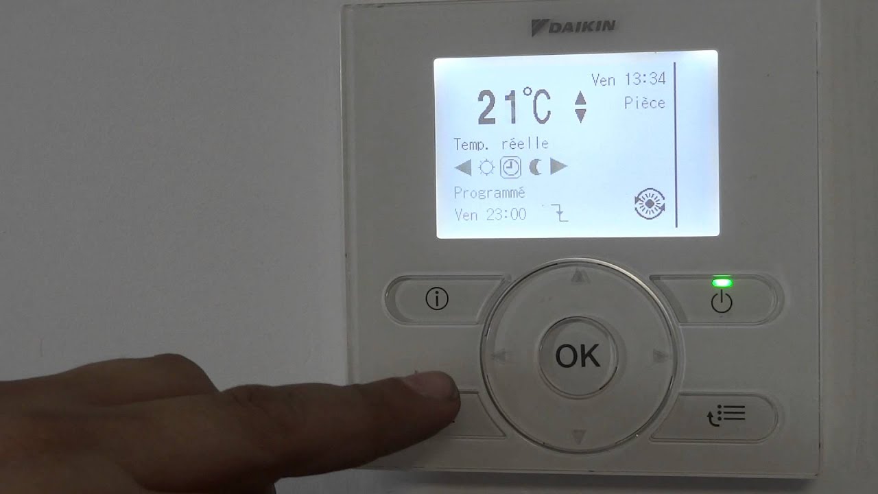 Réglages thermostat pompe à chaleur Daikin (air / eau )