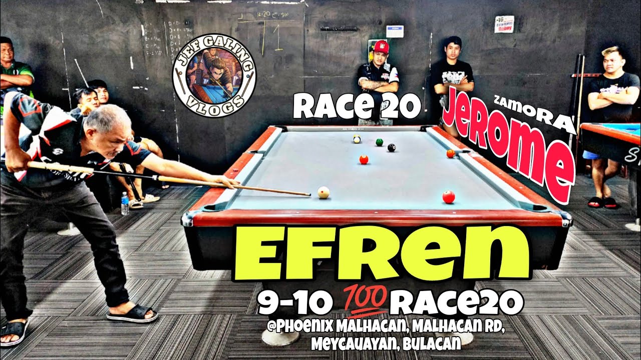 EFREN BATA Reyes 9-10 🆚 Jerome zamora 💯RACE20 💥Handicapping @Mecuayan,bulacan