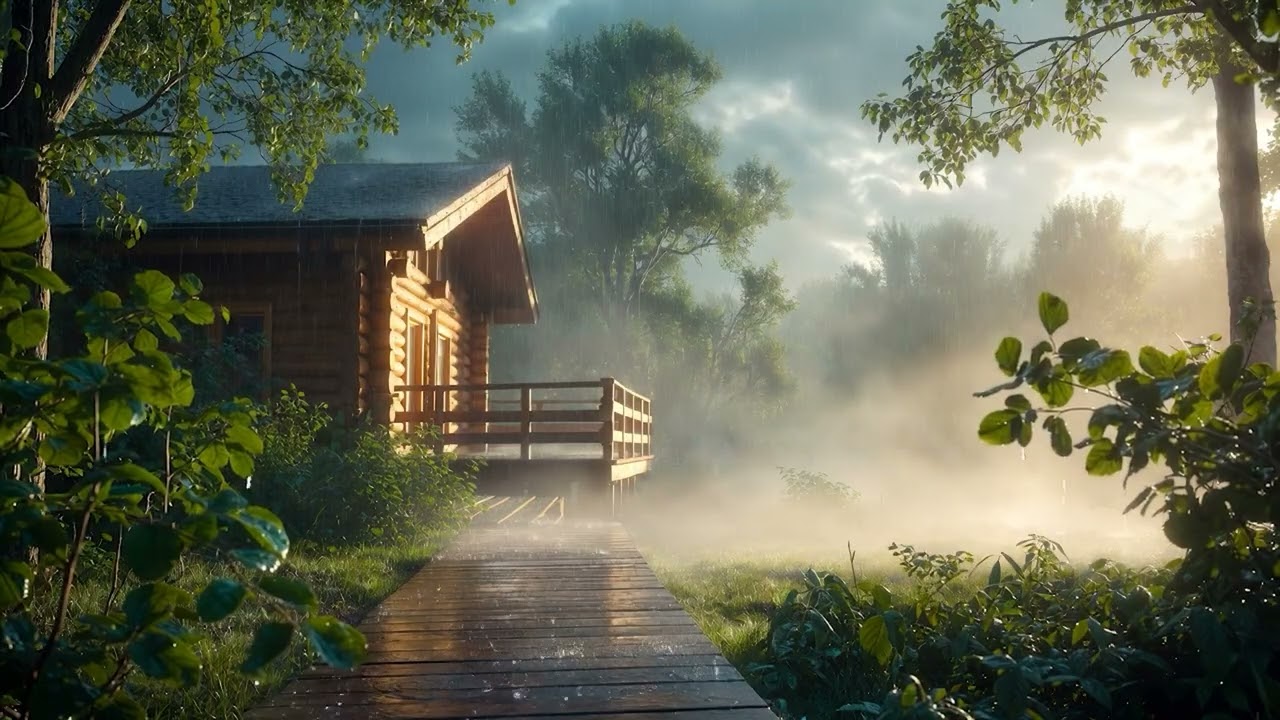 Relaxing Spring Rainfall | Forest Ambience for Sleep & Study