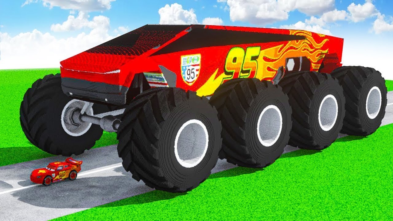 Tesla Cybertruck Transforming to GIANT TESLA McQueen BTR BIGFOOT in Teardown!