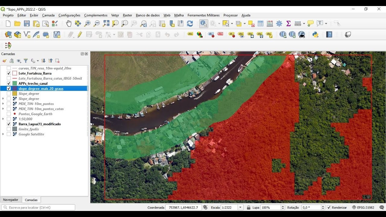 APPs de encostas no QGis (7/7): conversão de raster em vetor e dissolver polígonos com mais de 45°