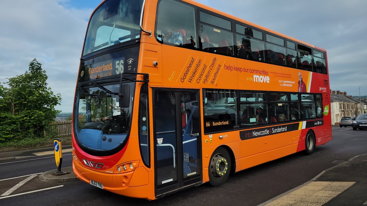 *RETURNED TO SERVICE AFTER CRASH* Cityrider 56 to Sunderland - Go North East 6091 - NL63 YHU