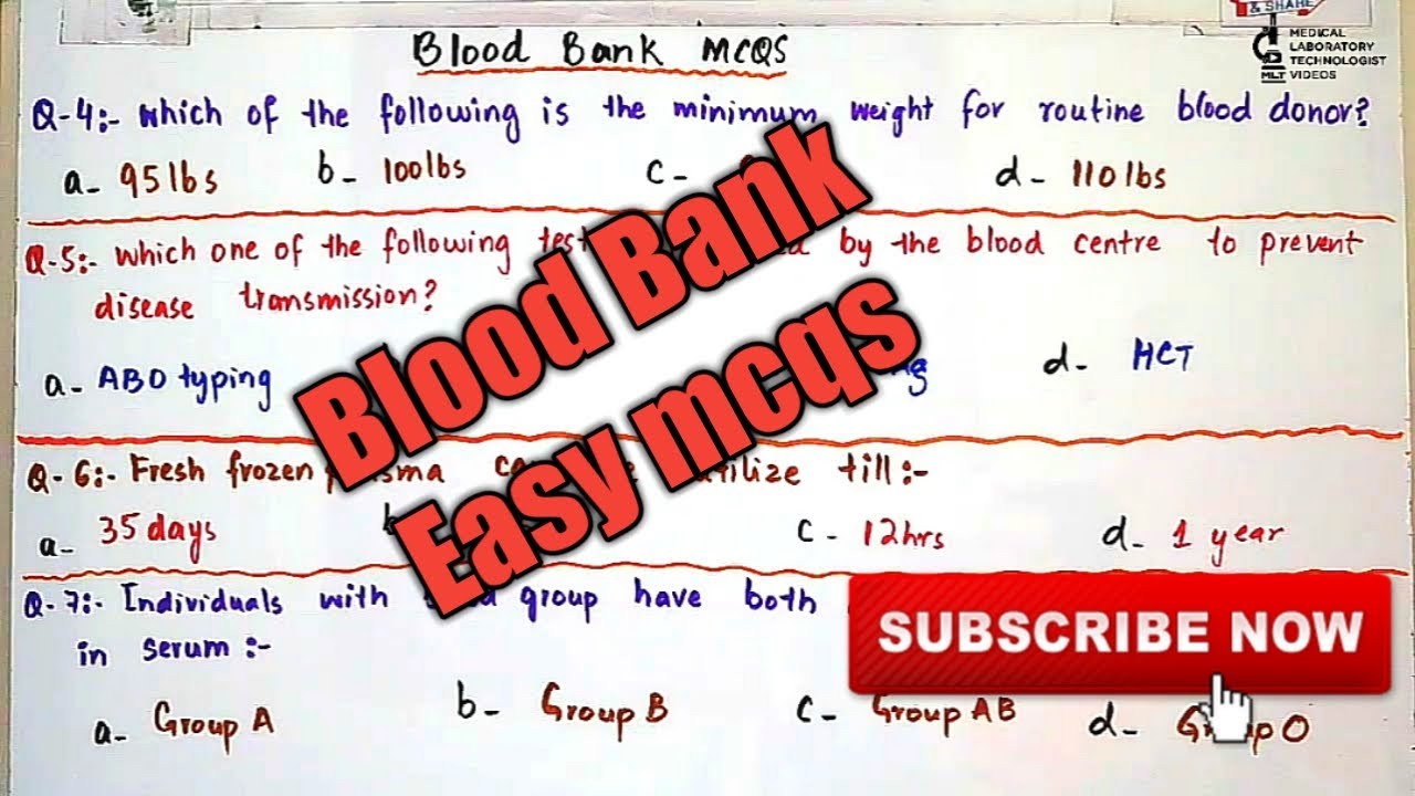 Blood Bank easy mcqs.MLT Practice Mcqs