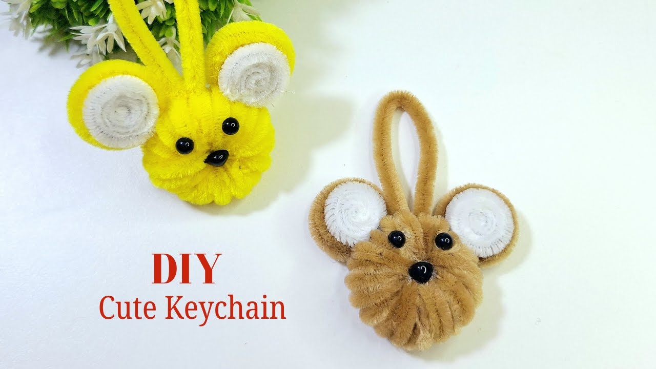 DIY Pipe Cleaner Mouse Keychains | Cute Animal Keychain Tutorial 🐭