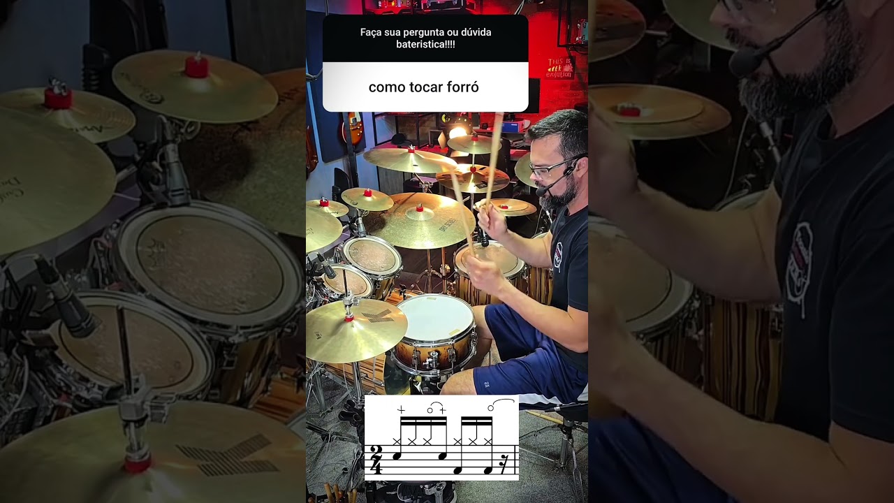 Como tocar forr&oacute; em 1 minuto na batera 🔥#forr&oacute; #bateria #groove