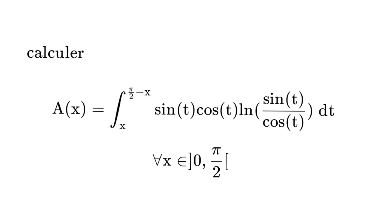 Calcul d'une intégrale 