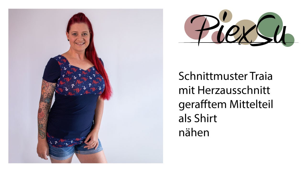 PiexSu Schnittmuster Traia als Shirt mit Herzausschnitt nähen