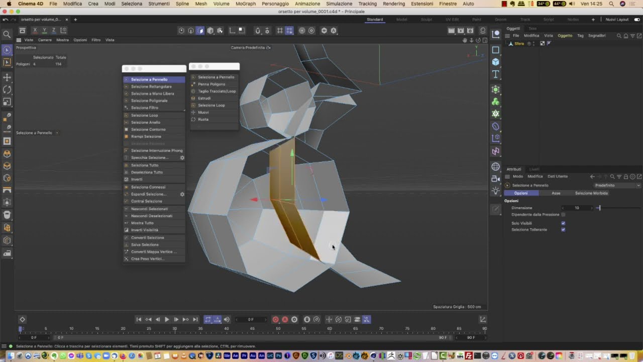 CINEMA 4D 0060 : Come modellare un orsetto poligonale