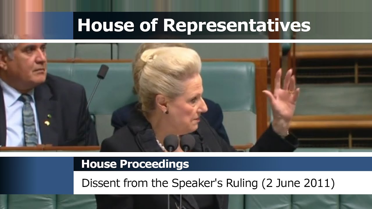 House Proceedings - Dissent from the Speaker's Ruling (2 June 2011)