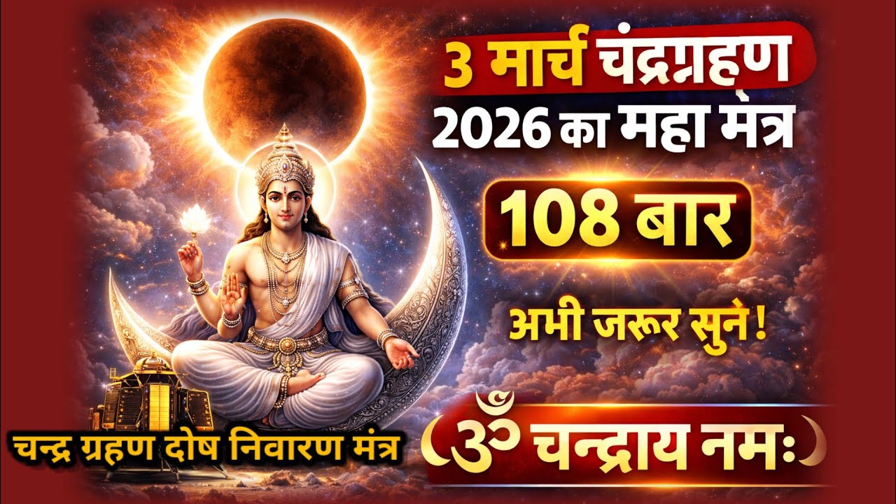 🌑 चंद्र ग्रहण पूर्णिमा स्पेशल | 108 बार ॐ चन्द्राय नमः जप | चंद्र दोष से मुक्ति 🌙