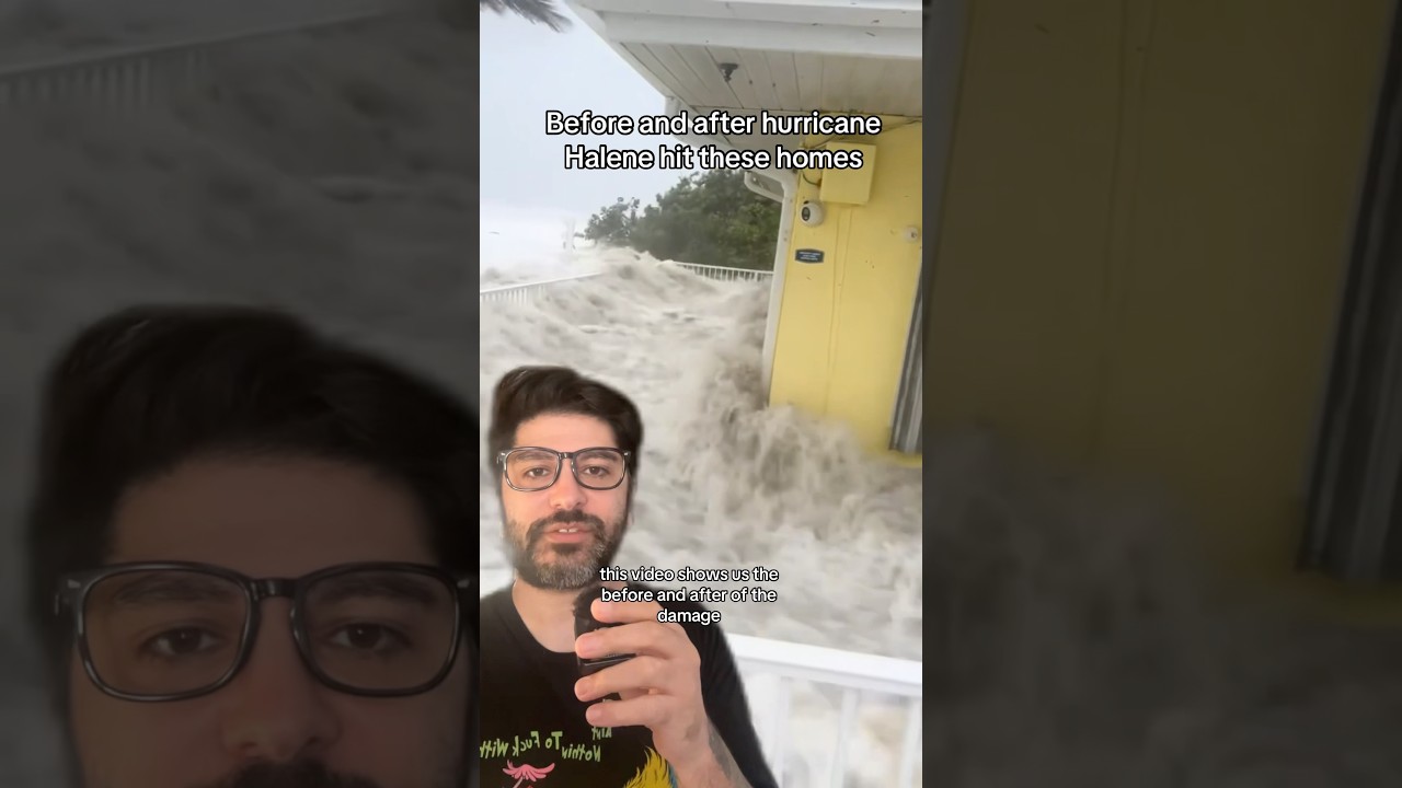 The before and after of hurricane Helene on Holmes #Hurricane #Storm #Halim #shorts