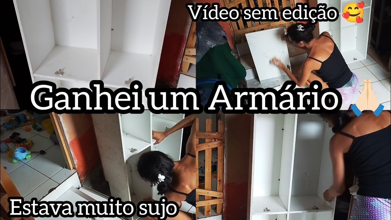 GANHEI UM ARMÁRIO DE COZINHA|Grata a Deus pelas bênçãos 🙌🙏🏻 + estava muito sujo 🤮 Video sem EDIÇÃO 📷
