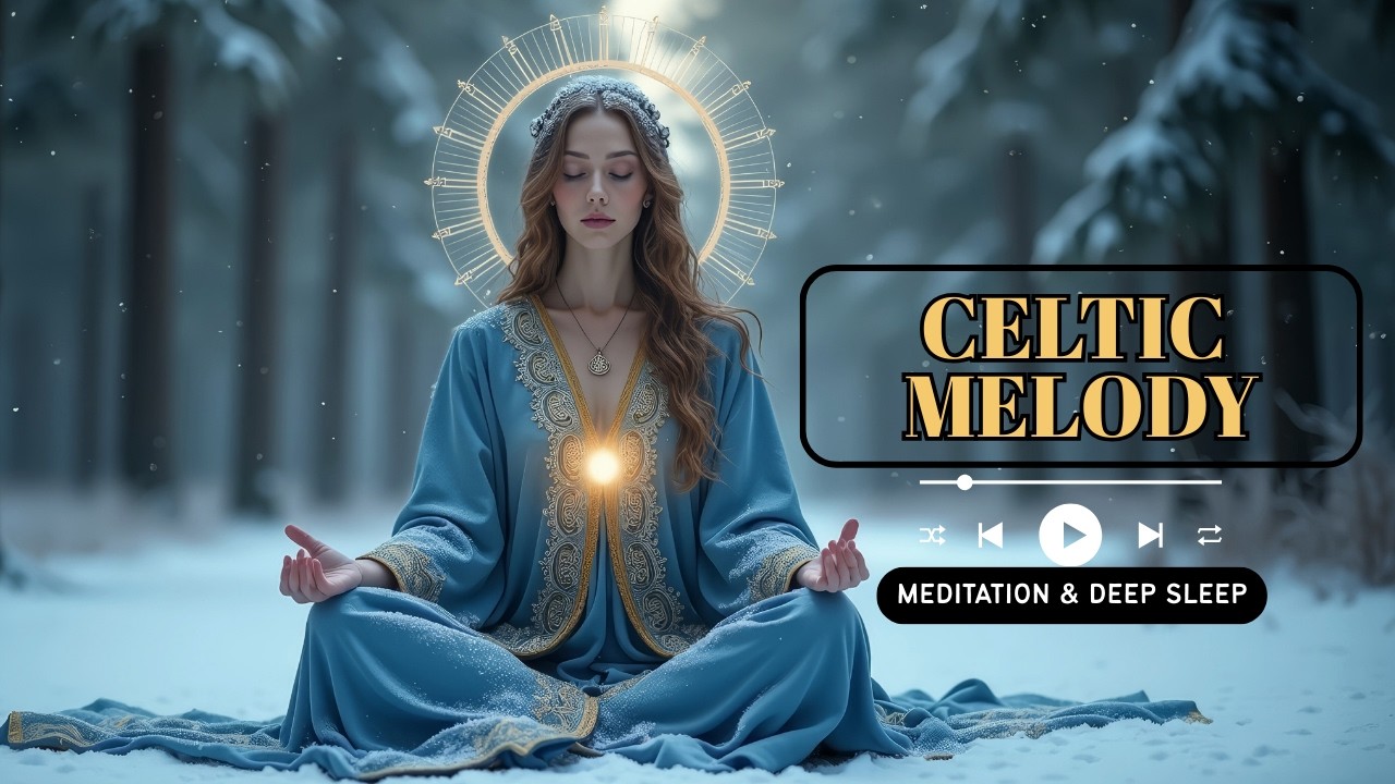 Deeply Calm Celtic Music 432Hz | Harp and Flute in a Quiet Winter Forest for Sleep | Celtic Music