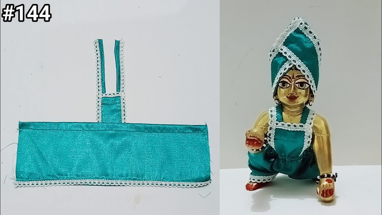 How to make summer neppy dress for (7-8no.) laddu gopal. #Very pretty dress 😍 for kanha ji. #viral