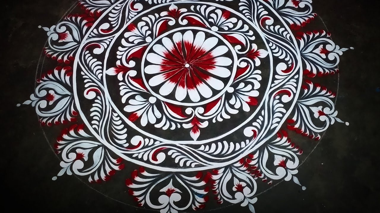 Best Round Alpona Design // How To Draw Alpona By Fabric //