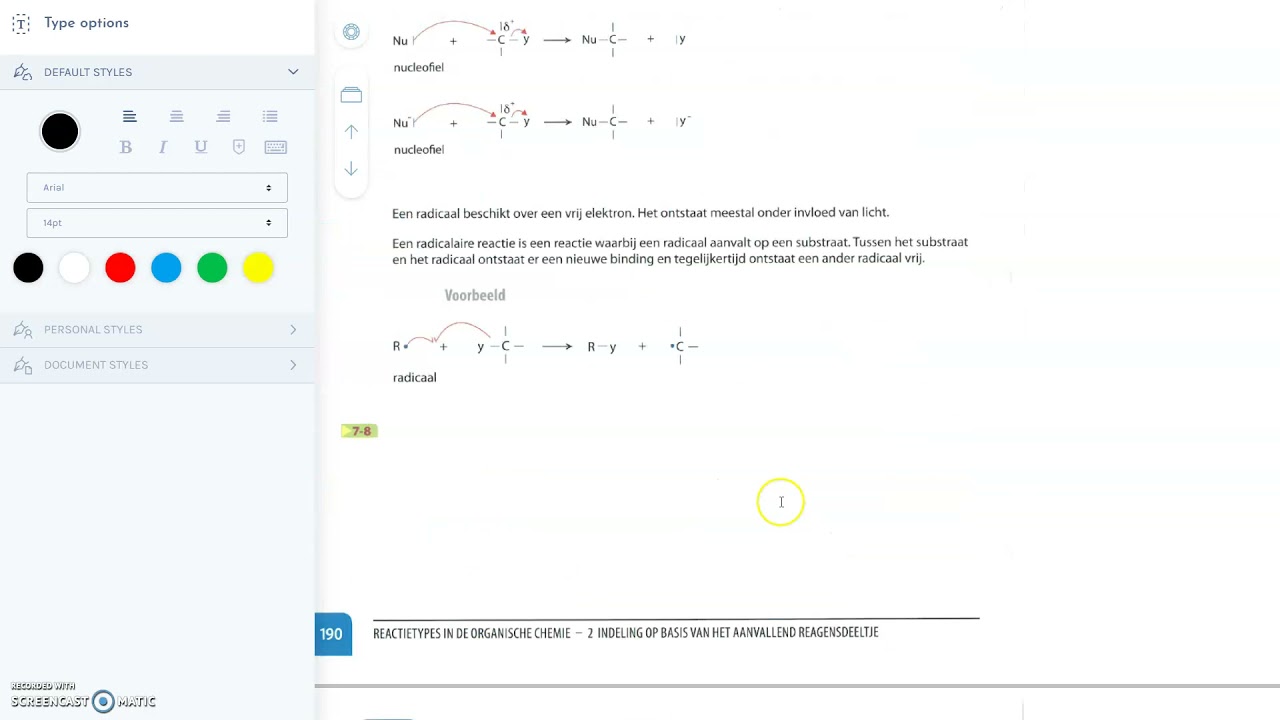 Inleiding reactietypes in organische chemie