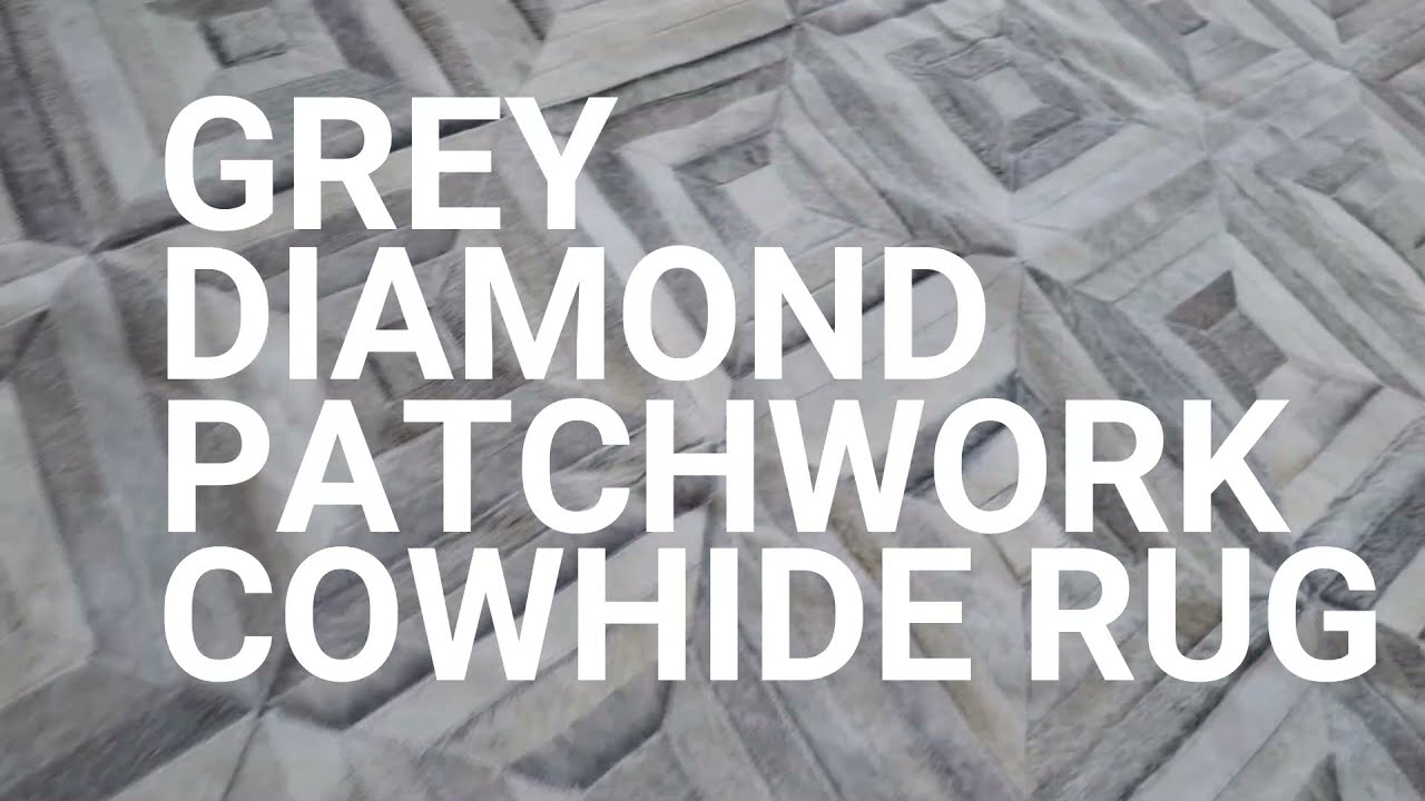 Interior Decor: Gray Diamond Patchwork Cowhide Rug by Shine Rugs