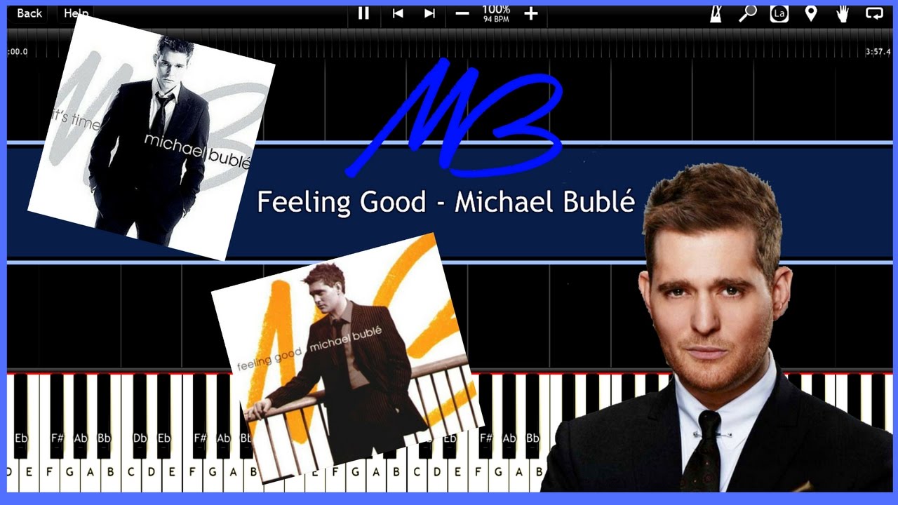 Feeling Good - Michael Bubl&eacute; (Synthesia) [Tutorial] [Instrumental Video] [Download]
