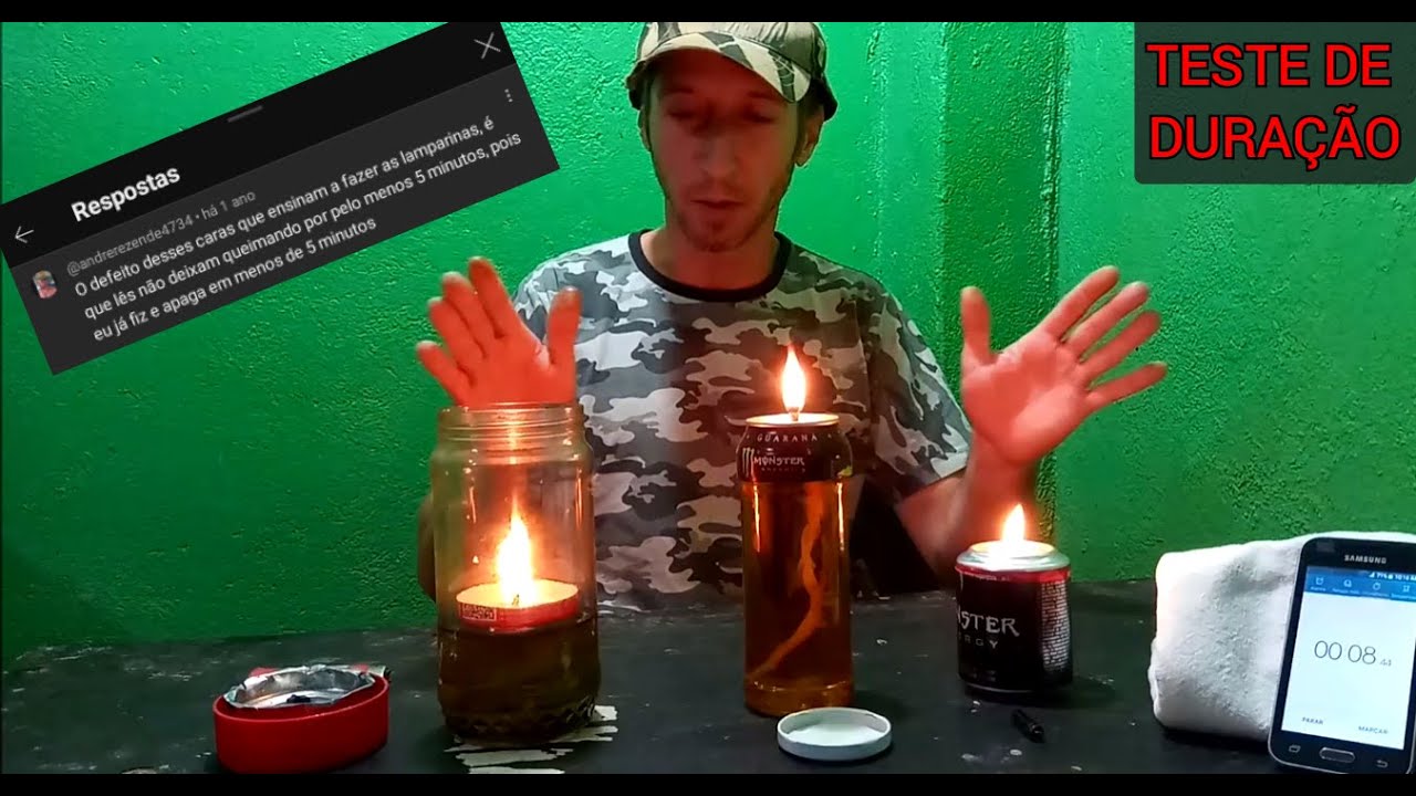 Lamparina a Óleo (TESTE DE DURAÇÃO) OS 3 MELHORES TIPOS DE LAMPARINAS.