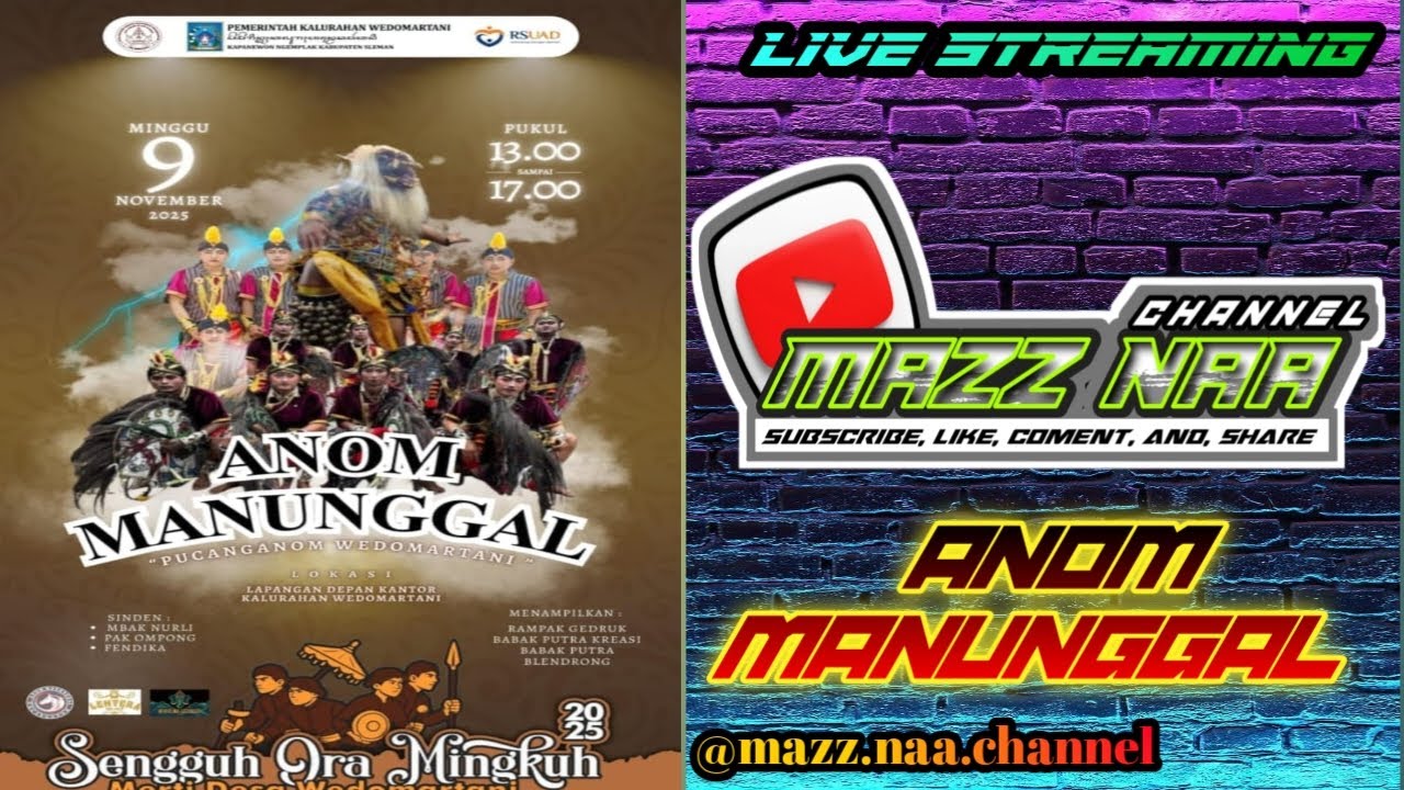 #live streaming kesenian Jathilan ANOM MANUNGGAL📍 lap. kalurahan Wedomartani, Ngemplak, Sleman, Yk