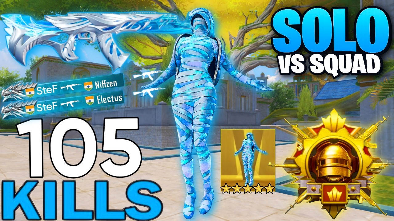 105 KILLS! 😍 MUMMY SET 🔥  ALL PRO PLAYERS RUSHED ME IN ERANGEL SAMSUNG, A7, A8, J4, J5, J6, J7, J2