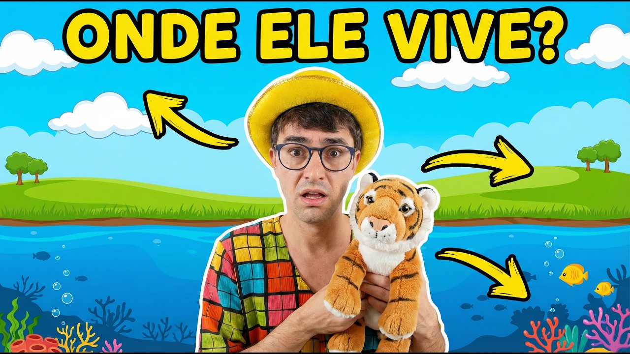 Onde Vivem os Animais? 🤔 Ar, Terra ou Água (Jogo Divertido em Português!)