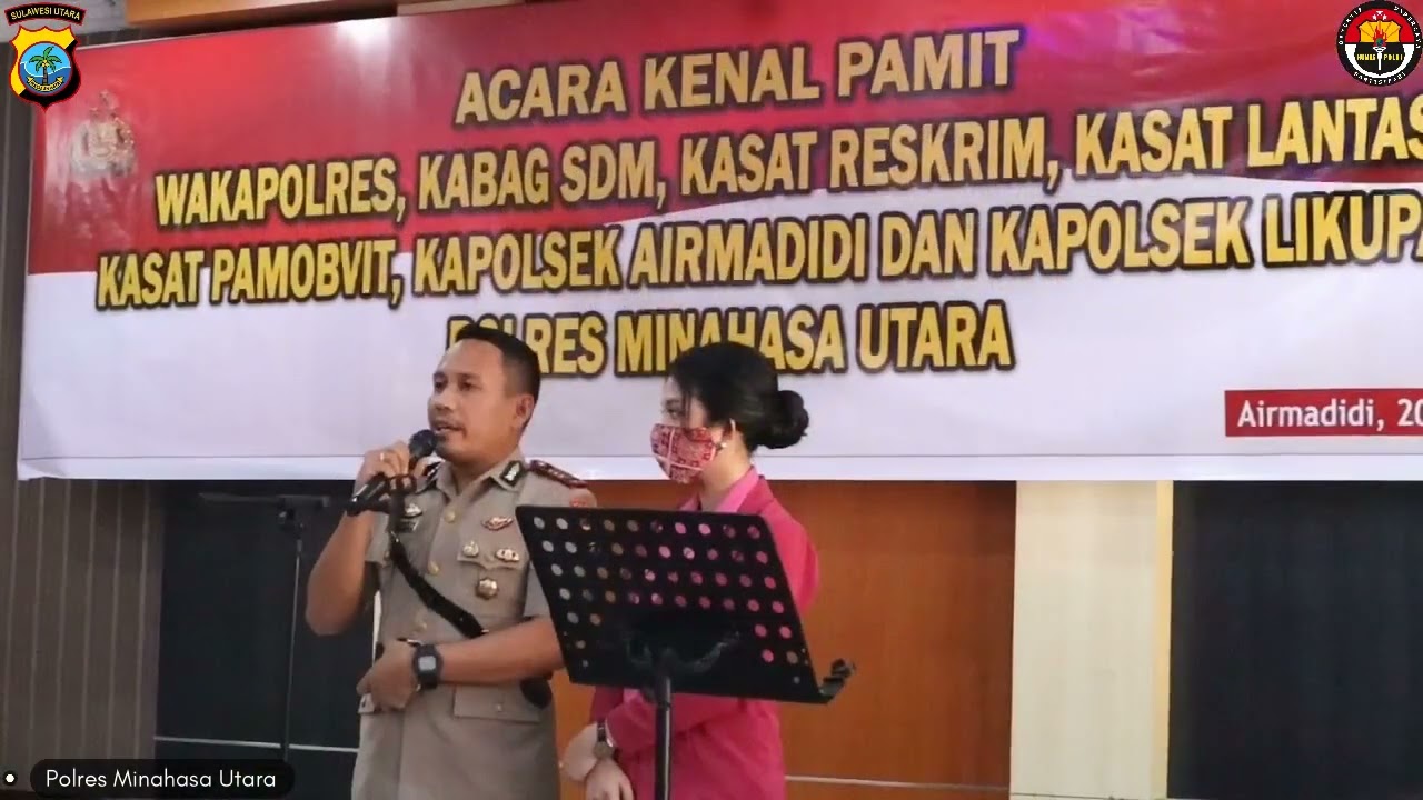 Upacara Sertijab 4 PJU 2 Kapolsek dan Lantik Kasat Pamobvit Polres Minut