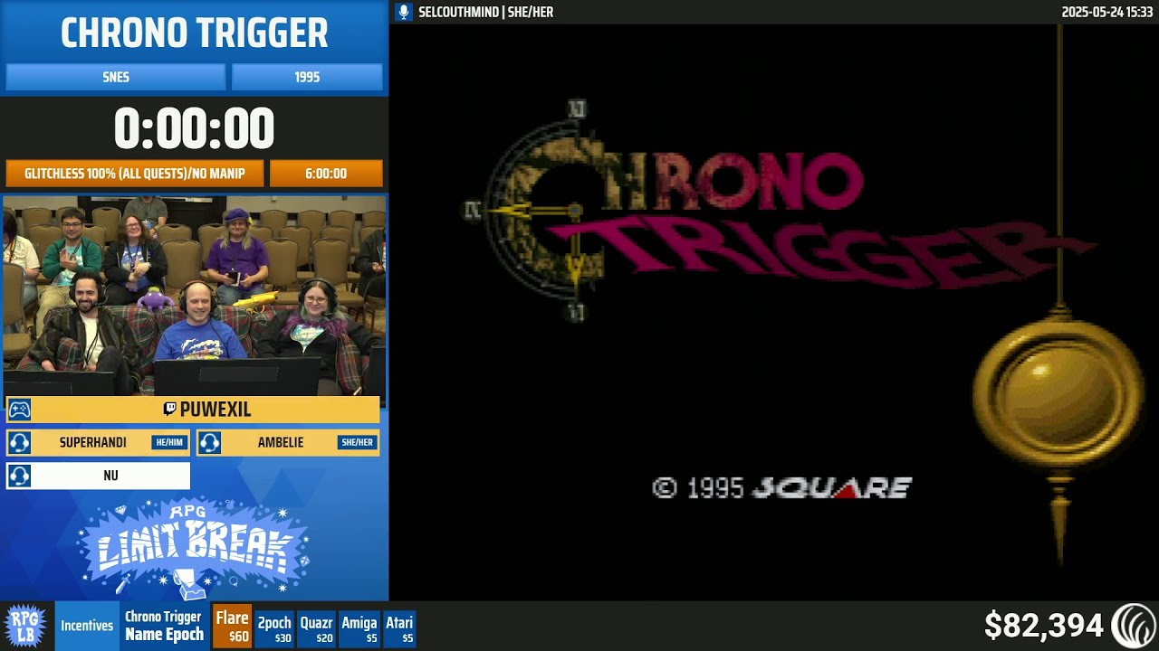 Chrono Trigger (Glitchless 100%) by puwexil - RPG Limit Break 2025