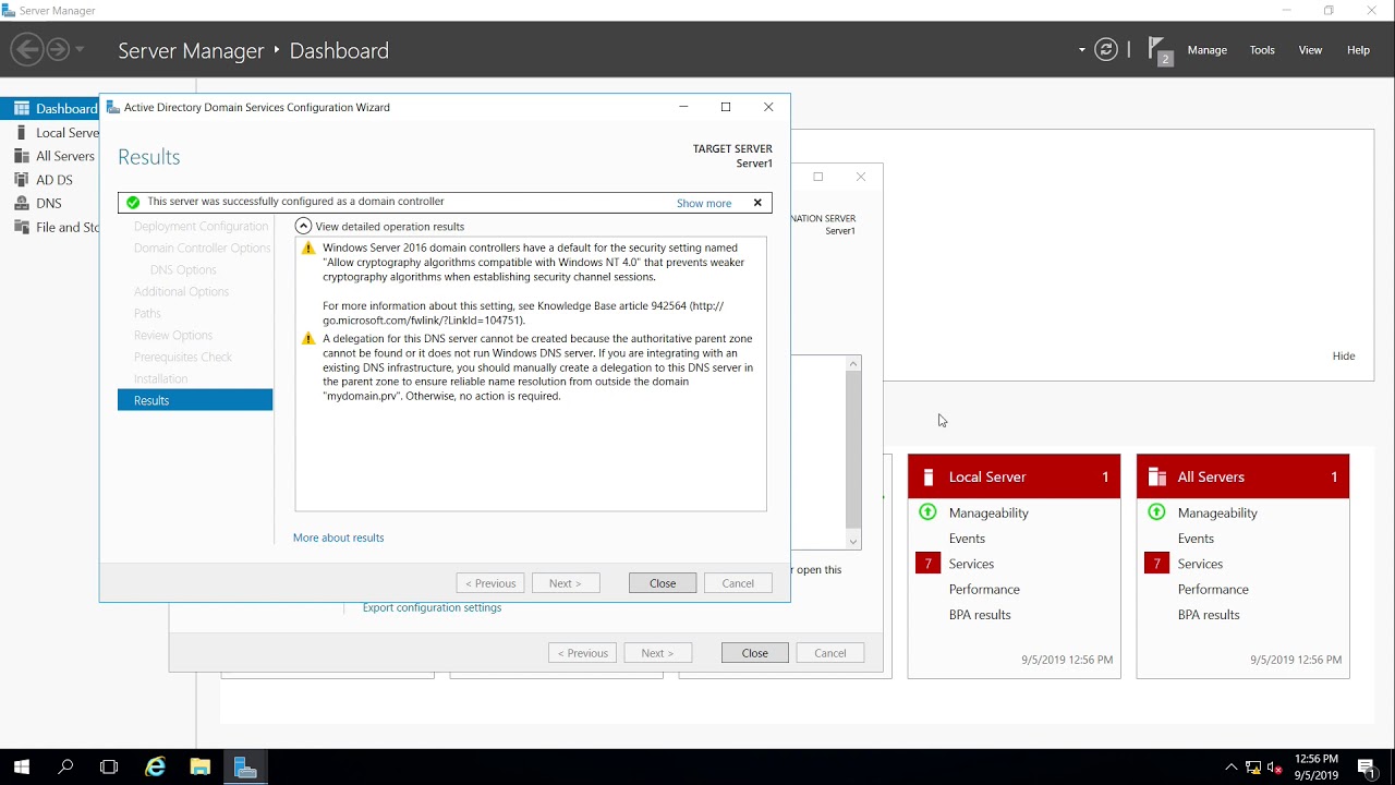 Installing Active Directory on Server 2016