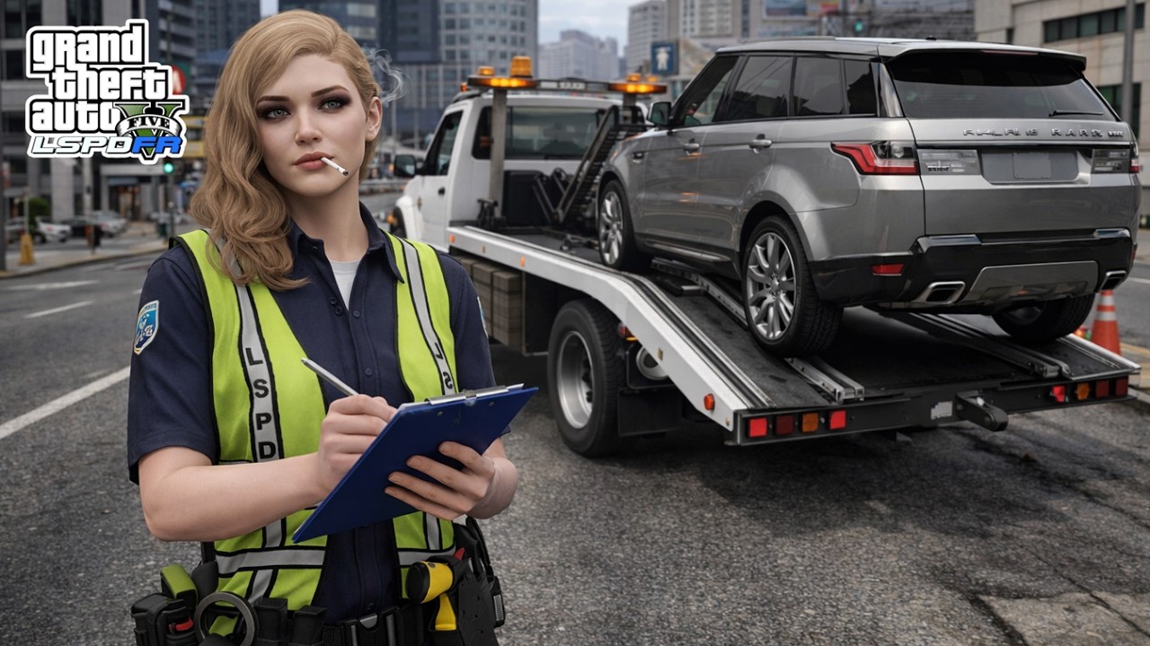 Gta 5 LSPDFR Let's Play As Towing Services Female Officer On Duty