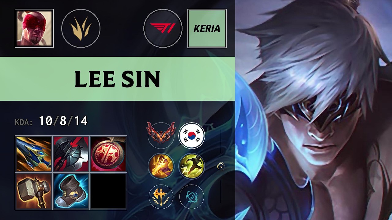(T1 Keria) Lee Sin Jungle vs Wukong - KR Grandmaster Patch 26.15