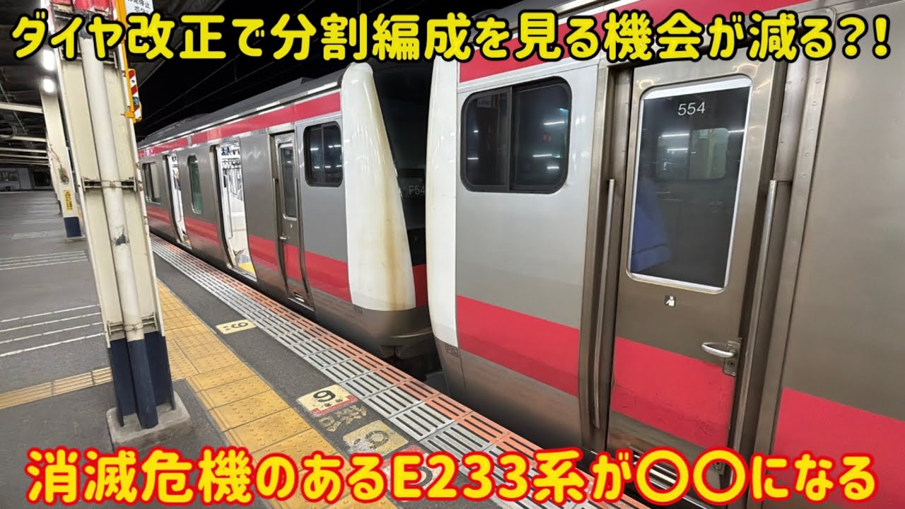 【事実上1運用だけのE233系】ダイヤ改正で京葉線の分割編成が〇〇になってしまうことが判明した…