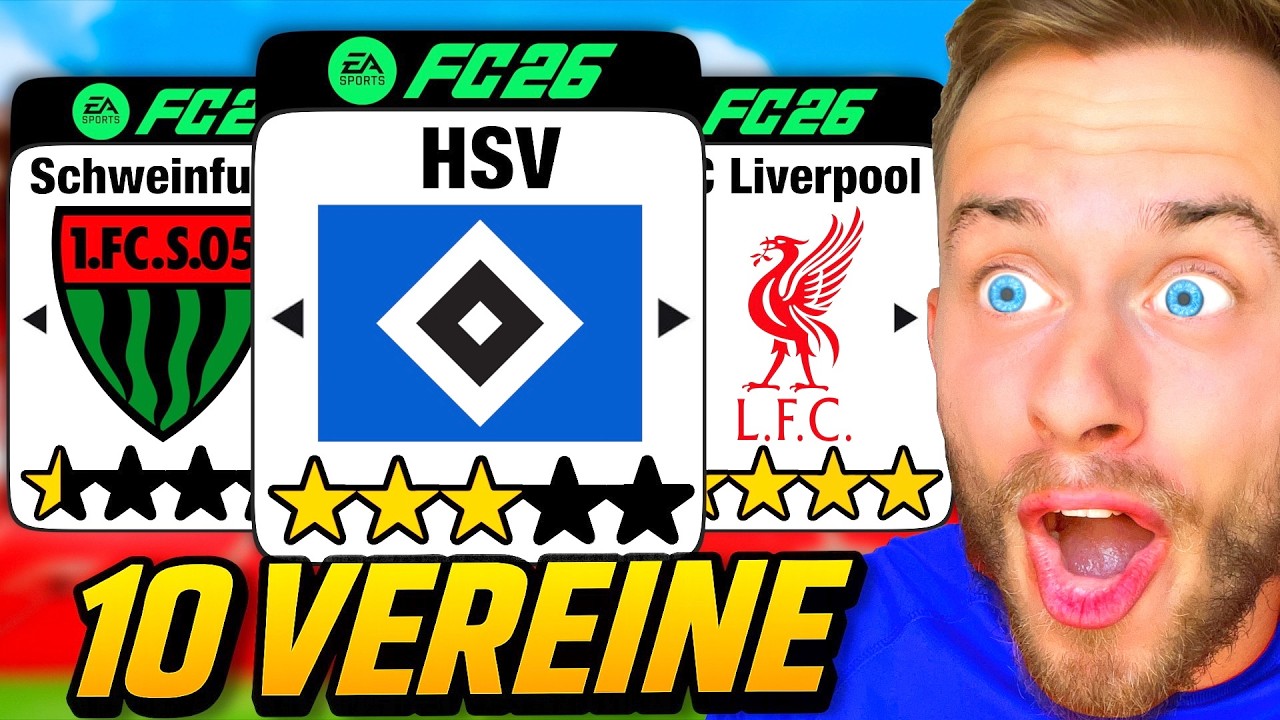 Die 10 BESTEN VEREINE f&uuml;r den FC 26 Karrieremodus!! 👀🏆