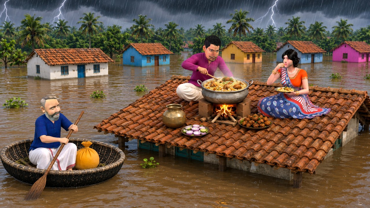 Barish Mei Chhat Par Dhaba Chicken Biryani In Rain Dhaba Street Food Hindi Kahaniya Moral Stories
