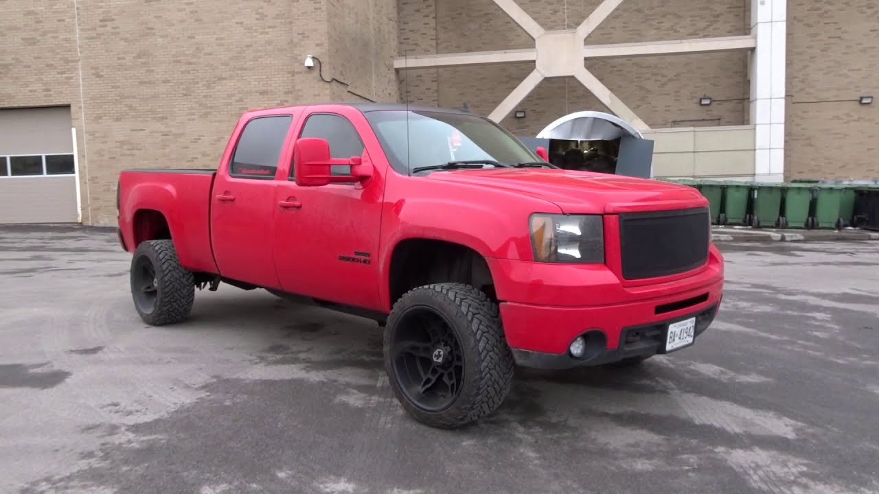 Duramax Diesel EFI tuned 4&rdquo;lift evil wheels fuel gripper M/T tires 2008 GMC Sierra 2500HD