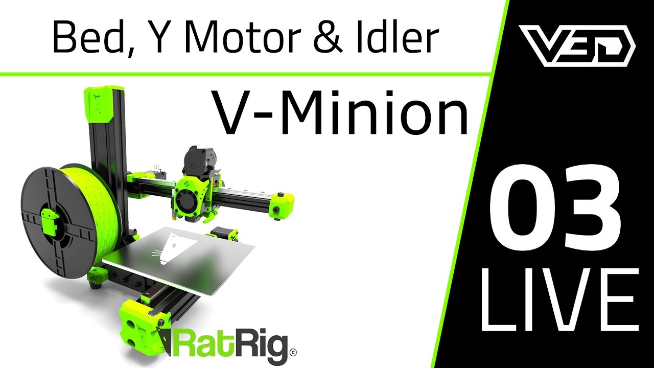 Rat Rig V-Minion Y Axis Motor, Idler and Bed Assembly