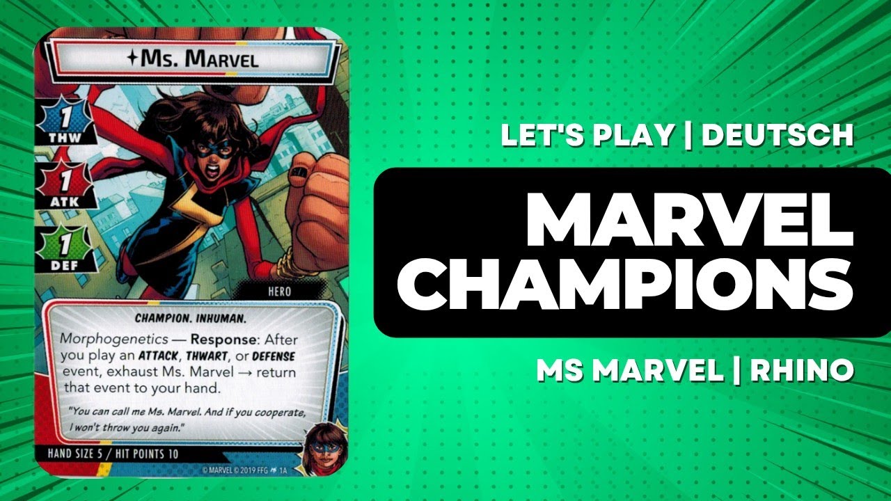 Marvel Champions Let's Play Deutsch | Ms Marvel vs Rhino | DAFÜR Challenge Playthrough Solo