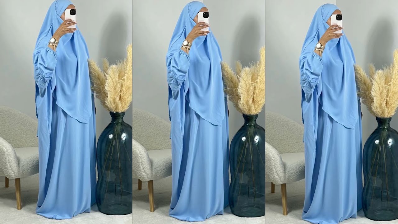 Full butterfly Abaya with hijab cutting and stitching tutorial |two piece jilbab | Hijab tutorial