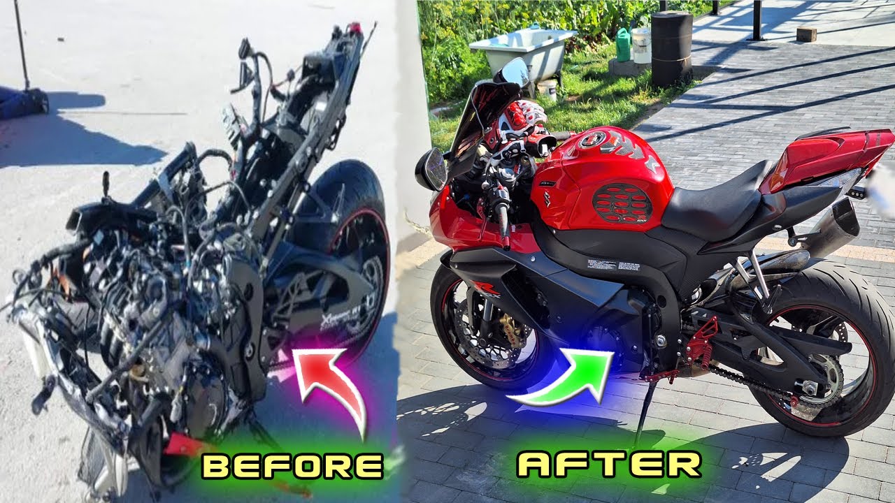 Rebuilding a salvage suzuki gsxr 1000 l5. Odbudowa suzuki gsxr w 23min