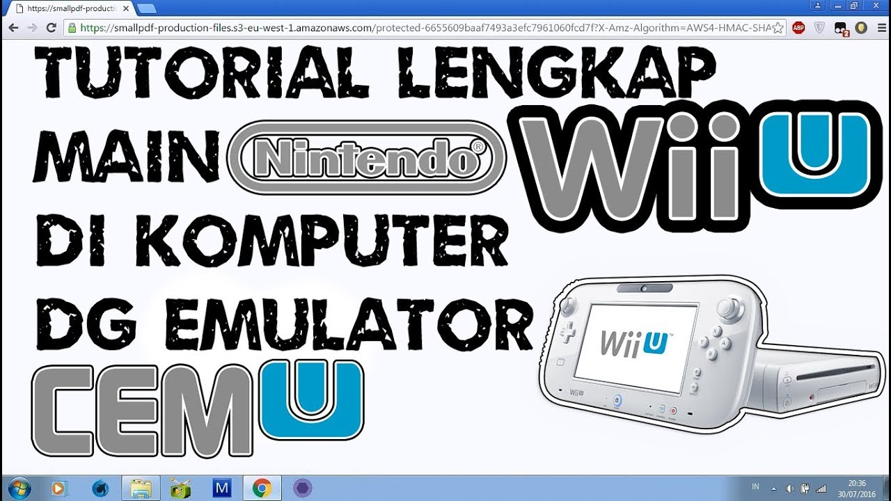 Tuturial Lengkap Main Nintendo Wii U di PC/Komputer dg Emulator Cemu