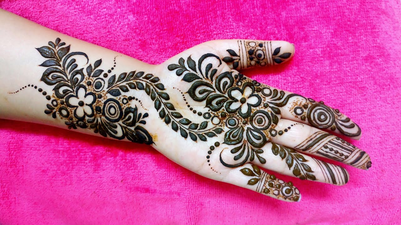 Simple and Stylish Mehndi Design for Front Hand || Khaleeji Heena Design 2018