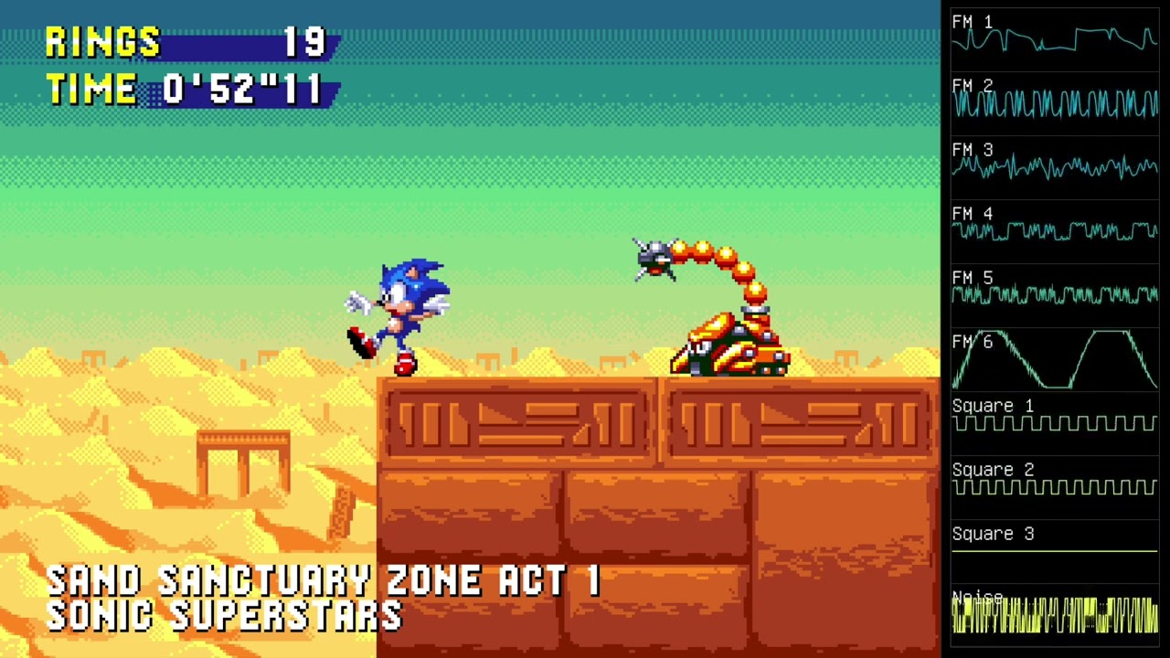Sand Sanctuary Zone Act 1 - Sonic Superstars (16-Bit Sega Genesis)