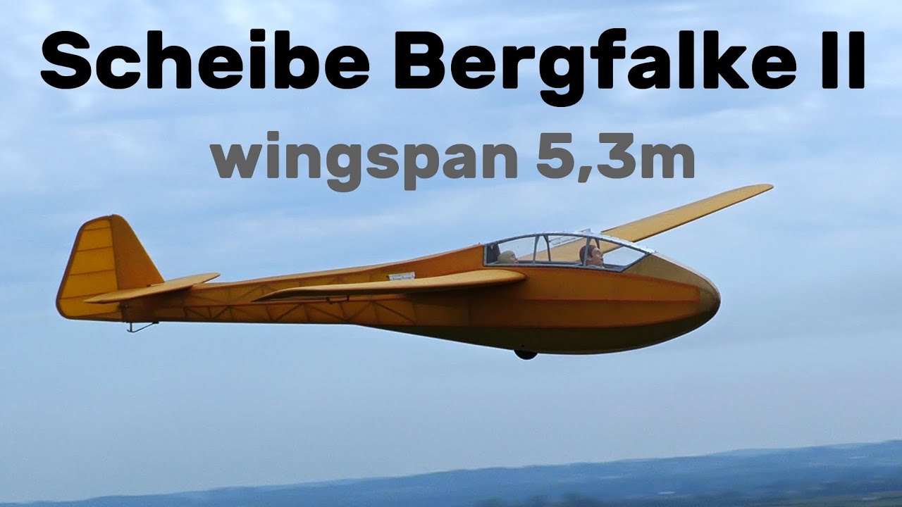 Scheibe Bergfalke II | 5,3m giant scale RC glider | 4K | Hat 2023