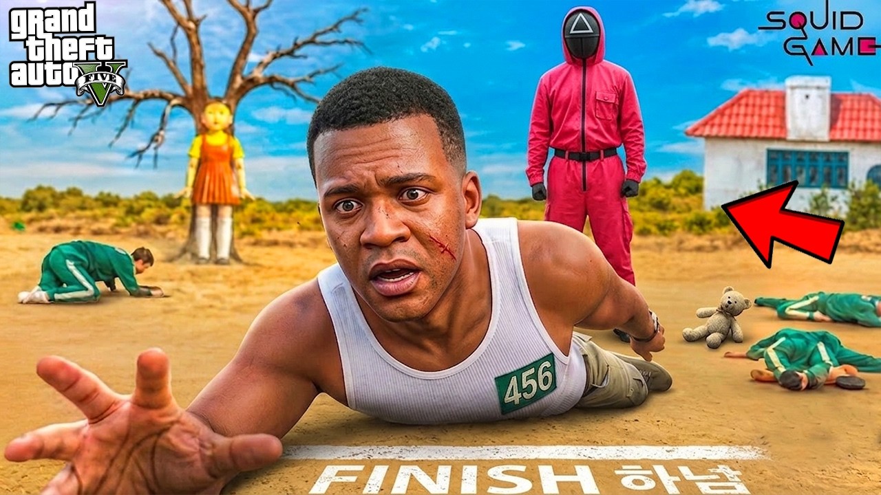 GTA V : Franklin Escape From The Hardest SQUID GAME! (Jump Rope) in GTA 5