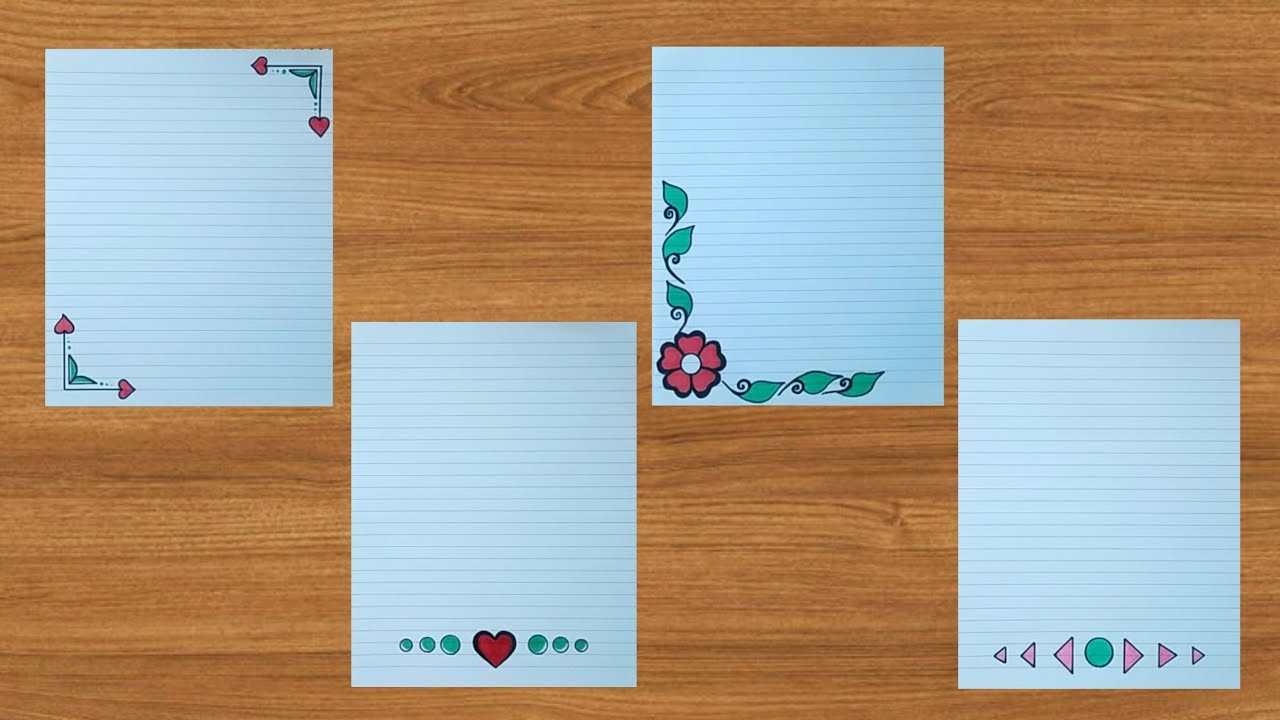 تزيين الدفاتر | تزيين الدفتر سهل وبسيط|رسومات لتزيين الدفاتر | easy notebook border design