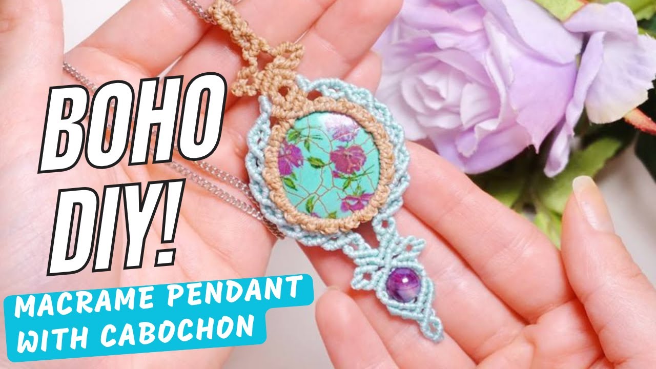 DIY Macrame Gemstone Necklace – Boho Jewelry Tutorial! 💎🌿