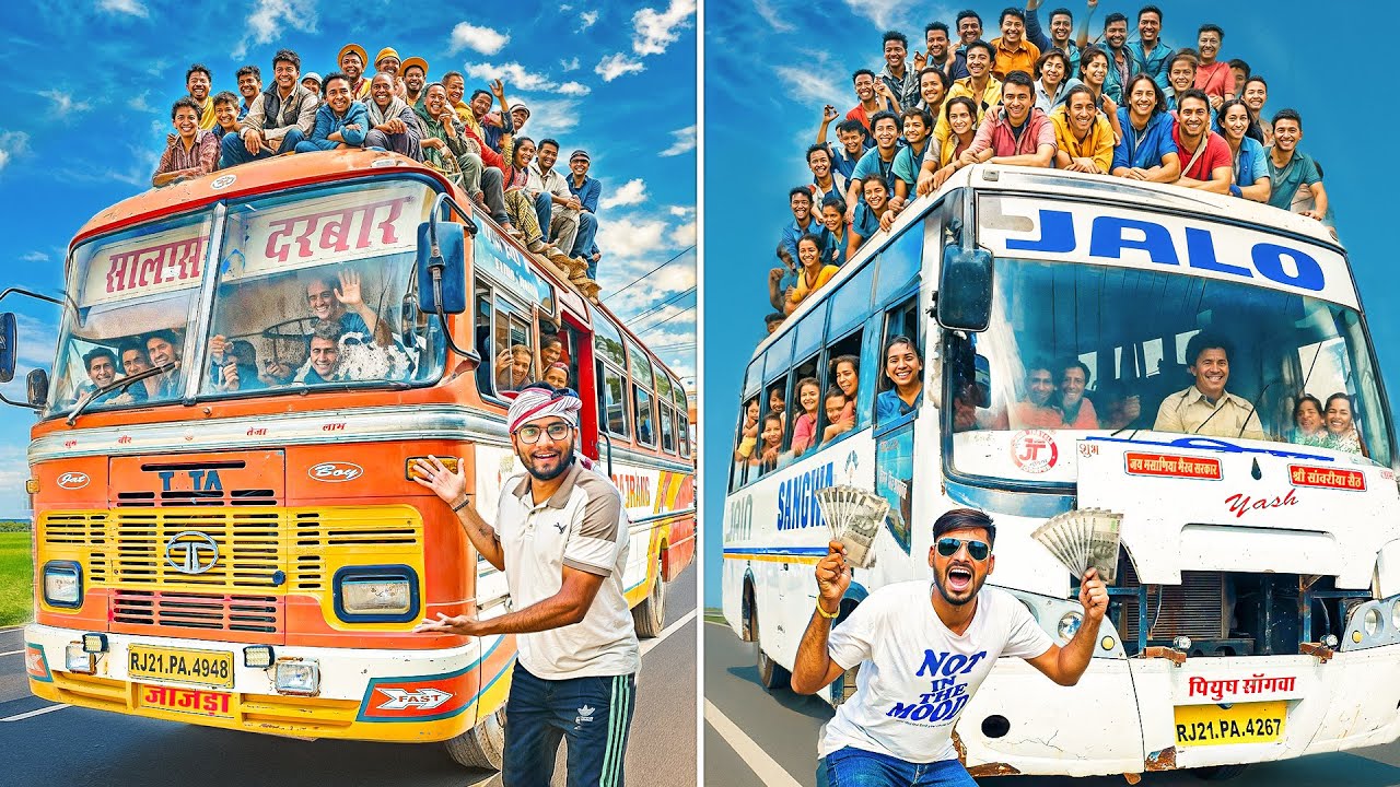 Bus Vs Bus Challenge In Our Town - 🤑 कौन करता है एक दिन में ज़्यादा कमाई?